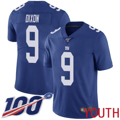 Youth New York Giants #9 Riley Dixon Royal Blue Team Color Vapor Untouchable Limited Player 100th Season Football NFL Jersey